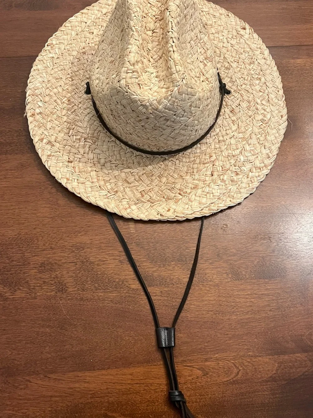 Biltmore for Madewell Natural Straw Wide-Brim Sun Hat with leather Chin Cord